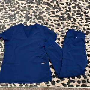 Figs Royal Blue Scrub Set